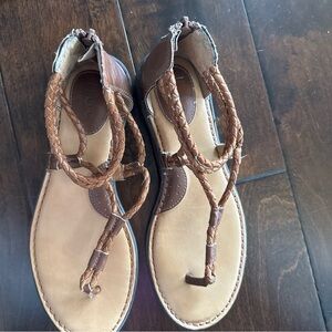 b.o.c. Tan and‎ Brown Braided Sandals